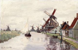 Monet, Claude - Obrazová reprodukce Windmill in Holland, 1871,