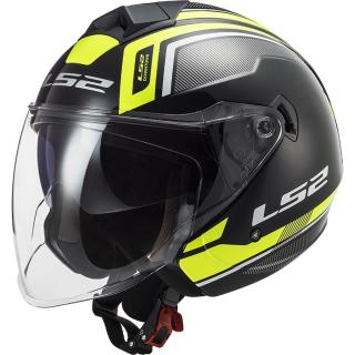 Moto helma LS2 OF573 Twister II Flix  Black H-V Yellow  S