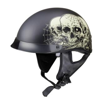 Moto přilba W-TEC Black Heart Rednut  Skulls/Matt Black