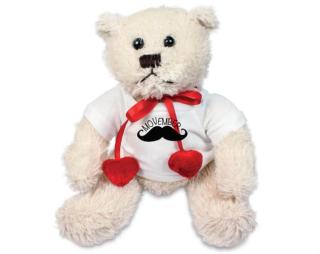 Movember Moustache Srdíčkový medvídek