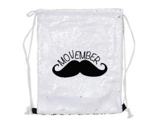 Movember Moustache Vak flitrový měnící