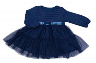 Mrofi Dívčí bavlněné šaty Lucy s týlem a mašličkou, granát, vel. 68