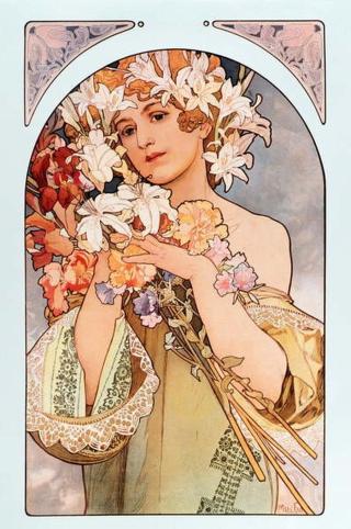 Mucha, Alphonse Marie - Obrazová reprodukce Poster “The flower”,