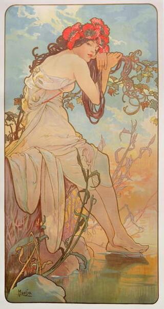 Mucha, Alphonse Marie - Obrazová reprodukce The Seasons: Summer,