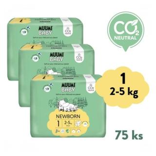 MUUMI BABY 1 Newborn 2-5 kg měsíční balení eko plen 75 ks