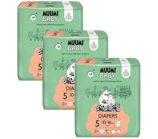 MUUMI Baby 5 Maxi+ 10-16 kg , měsíční balení eko plen