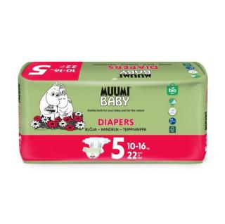 MUUMI BABY 5 Maxi+ 10–16 kg eko pleny 22 ks