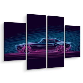 MyBestHome BOX Vícedílné plátno Neonové Sportovní Auto Varianta: 60x80