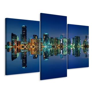 MyBestHome BOX Vícedílné plátno Panorama Miami V Noci Varianta: 40x60