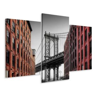 MyBestHome BOX Vícedílné plátno Pohled Na Manhattan Bridge Z Washington Street Varianta: 40x60