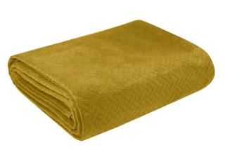 MyBestHome GOLD Přehoz na sedačku - pohovku - postel LOISA III. mustard/hořčicová 200x220 cm Mybesthome