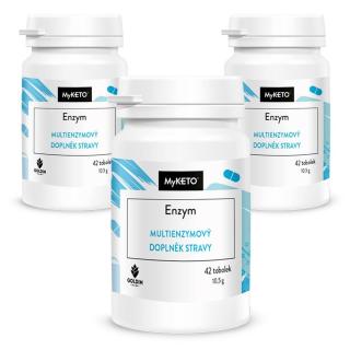 MyKETO Trávicí enzymy komplexní multienzym 5 druhů 250 mg Enzym: 3x42 kapslí