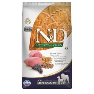 N&D Ancestral Grain Dog Adult M/L Lamb & Blueberry 2,5kg