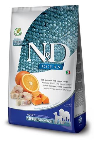 N&D Ocean Dog Adult Medium & Maxi Codfish, Pumpkin & Orange 12 kg