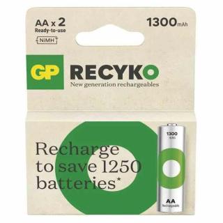 Nabíjecí baterie gp recyko+ 1300 hr6 (aa), 2 ks v krabičce