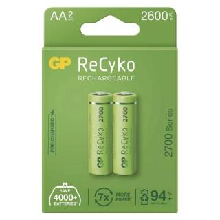 Nabíjecí baterie gp recyko+ 2700 hr6 (aa), 2 ks v papírové krabičce