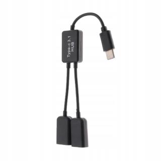 Nabíjecí rozbočovač Usb 3.1 typu C na duální Usb A 2.0 Otg