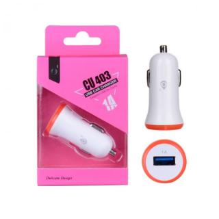 Nabíječka do auta PLUS CU403 s USB výstupem 1A, Pink