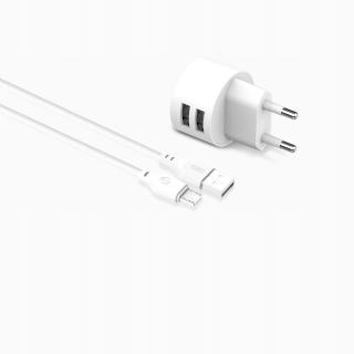 Nabíječka do sítě 2x Usb 2,4A microUSB kabel