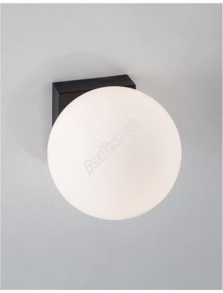 Nástěnné svítidlo JOLINE černý kov a hliník bílé opálové sklo vypínač na těle LED 1x6W 230V 3200K IP20 - NOVA LUCE