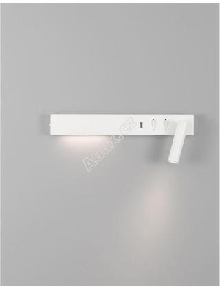 Nástěnné svítidlo VIDA bílý kov nastavitelné - vypínač na těle USB nabíjení LED Cree 230V 3000K osvětlení 5W čtecí lampička 1x3W IP20 - NOVA LUCE