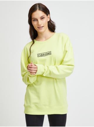 Neonově zelené dámské tričko s dlouhým rukávem Calvin Klein Jeans