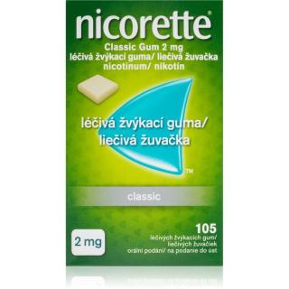 Nicorette Classic Gum 2 mg léčivá žvýkací guma při odvykání kouření 105 ks