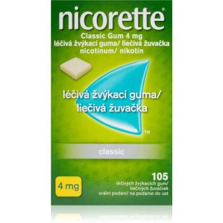 Nicorette Classic Gum 4 mg léčivá žvýkací guma při odvykání kouření 105 ks