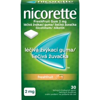 Nicorette Freshfruit Gum 2 mg léčivá žvýkací guma při odvykání kouření 30 ks