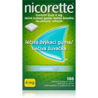Nicorette Icemint Gum 4 mg léčivá žvýkací guma při odvykání kouření 105 ks