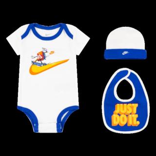 Nike cool after school hat. bodysuit & bib 3-piece set 6-12m