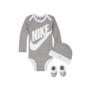 Nike futura logo ls hat / bodysuit / bootie 3pc 6-12 m