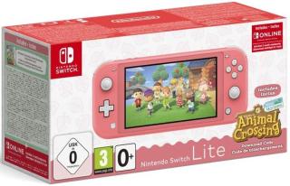 Nintendo herní konzole Switch Lite Coral + Animal Crossing: New Horizons + Nintendo Switch online předplatné na 3 měsíce