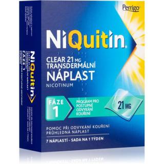 NiQuitin Clear 21 mg/24 h transdermální náplast při odvykání kouření 7 ks