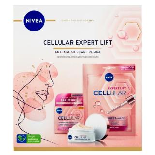 NIVEA Cellular Expert Lift Face Dárková sada -  Denní krém Cellular Expert Lift 50 ml + 10minutová textilní kryomaska Cellular Expert Lift 1 ks