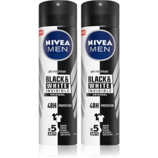 Nivea Men Black & White Invisible Original antiperspirant ve spreji 2 x 150 ml  pro muže