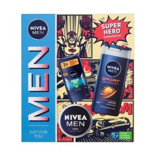 Nivea Men Super Hero dárková kazeta sprchový gel Men Sport 250 ml + tuhý antiperspirant Men Fresh Kick 50 ml + univerzální krém Men Creme 75 ml M