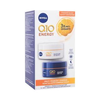 Nivea Q10 Energy Duo Pack dárková kazeta denní pleťový krém Q10 Energy SPF15 50 ml + noční pleťový krém Q10 Energy 50 ml proti vráskám