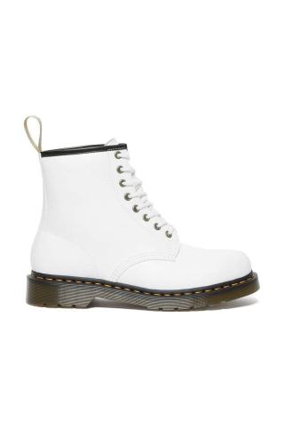 Nízké kozačky Dr. Martens 1460 dámské, bílá barva, na plochém podpatku