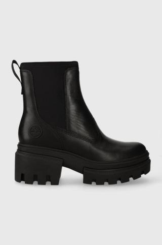 Nízké kozačky Timberland Everleigh Boot Chelsea dámské, černá barva, na platformě, TB0A5YFR0151