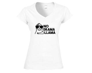 No drama llama Dámské tričko V-výstřih
