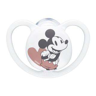 NUK Dudlík Space Disney Mickey v boxu, bílý 0-6m