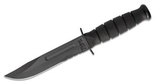 Nůž s pevnou čepelí Short KA-BAR®, kombinované ostří – Černá čepel, Černá