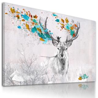 Obraz na plátně DEER DREAMS COLOR L různé rozměry Ludesign ludesign obrazy: 100x70 cm