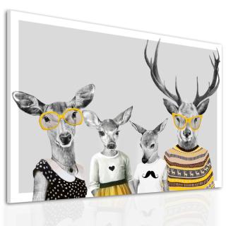 Obraz na plátně DEER FAMILY F různé rozměry Ludesign ludesign obrazy: 100x70 cm