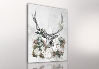 Obraz na plátně DEER FLOWERS různé rozměry Ludesign ludesign obrazy: 100x80 cm