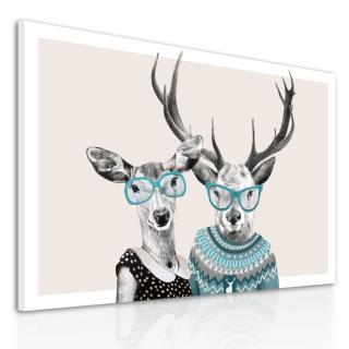 Obraz na plátně DEER IN SWEATER E různé rozměry Ludesign ludesign obrazy: 70x50 cm