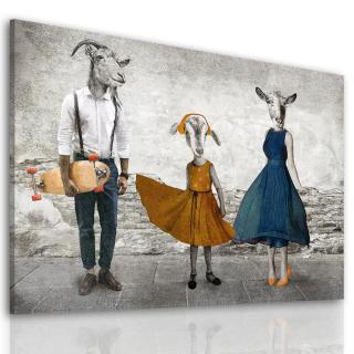 Obraz na plátně GOAT FAMILY - BB různé rozměry Ludesign ludesign obrazy: 120x80 cm