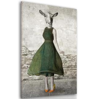 Obraz na plátně HIPSTER MRS. GOAT - C různé rozměry Ludesign ludesign obrazy: 70x50 cm