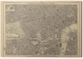 Obraz na plátně Stanfords Library - Map of London,